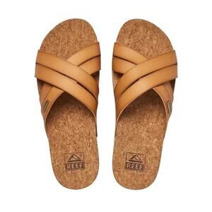 Reef Women's Brown Kaia Cross Cushion Bloom Hi Flip Flop Sandals Size 8